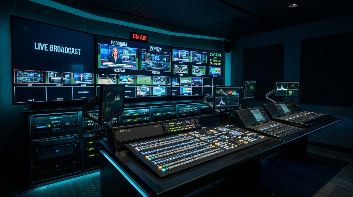 Professional broadcast studio